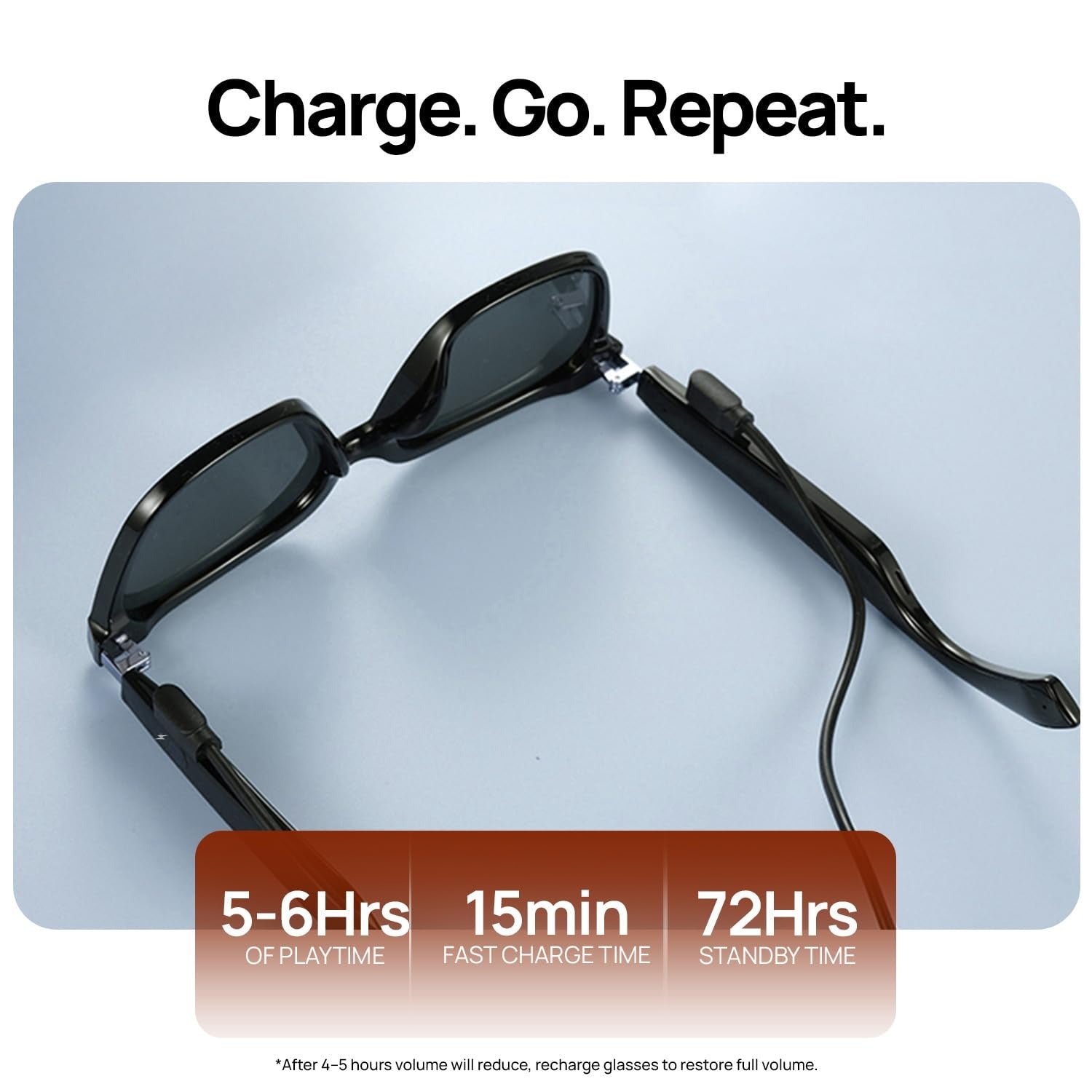 Fire-Lens Smart Glasses, Bluetooth Calling & Open-Ear Bluetooth Sunglasses with HD Sound & Smart Audio Touch Controls Voice Assistant (Siri/Alexa/Google), Fast Charging for Men & Women