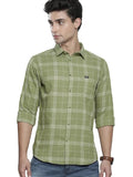 Urban Loom Sage Green Checked Casual Shirt