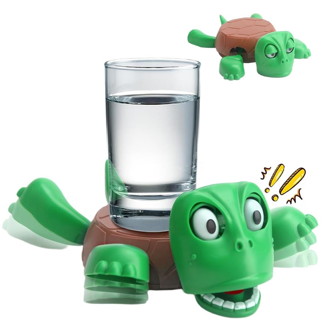 Turtle Coaster 3D Tea Cup Holder with Funny Expression Put a Glass on His Back Fully Colored Gag Gift